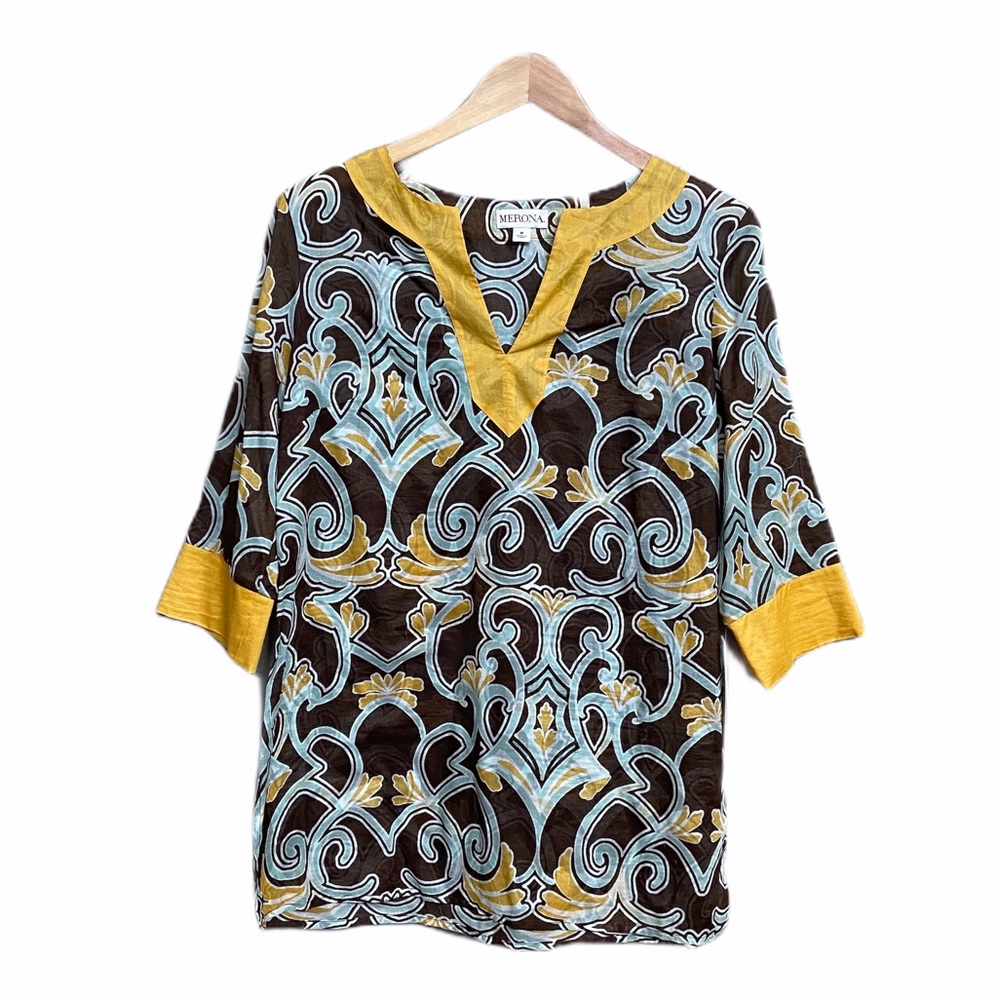 RARE NWT Merona Moroccan Mosaic Tile Print Tunic M